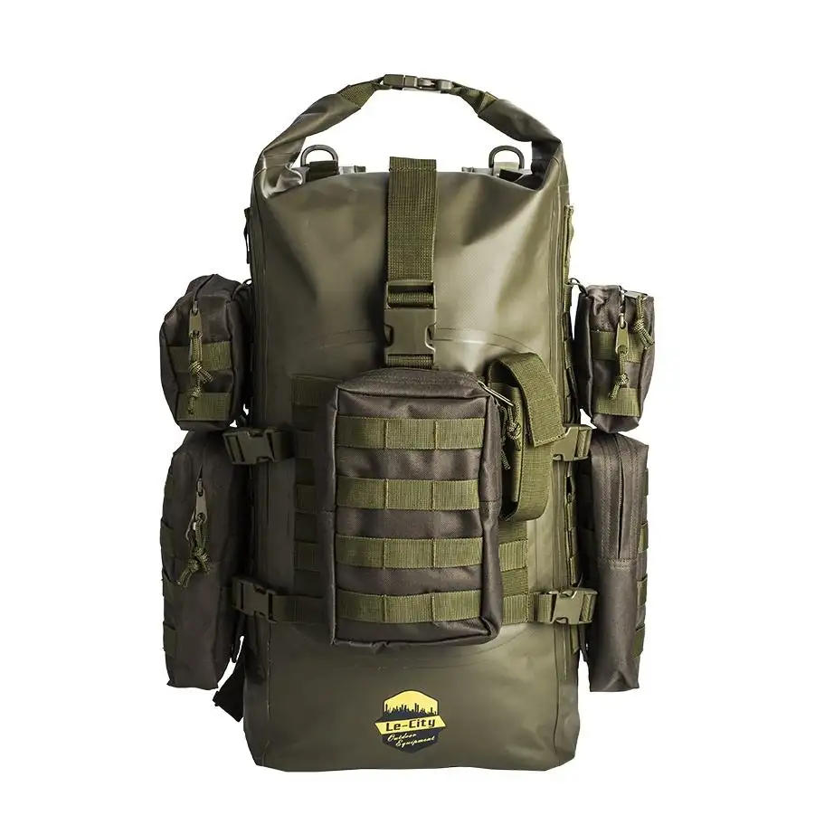OEM ODM 40L 50L 60L RECYCLED PET RPET Waterproof large capacity equipment tactical backpack dry bag