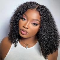 Perruques Courtes Ondulées Bob Cheveux Humains Sans Colle Brésiliennes Naturelles HD Lace Frontal Pour Femmes Noires