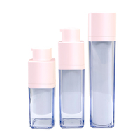 15 ml 30 ml 50 ml bouteille d'essence carrée à tête de presse à rotation cachée émulsion bouteille sans air