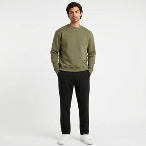 Cheap Men High Quality Male Solid Sweat Shirt With Crew Neck Custom Made Men Cotton Plain <b>Sweatshirt</b> - Product Image 1