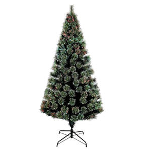 Sapin de Noël artificiel G&L de 2,1 m pré-éclairé à fibres optiques avec lumières LED à changement de couleur - Écologique et facile à assembler pour fêtes intérieures - Product Image 1