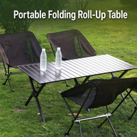 Table de camping pliable portable, finition imitation bois, design léger, sac de transport, mobilier d'extérieur pliable, 4 personnes