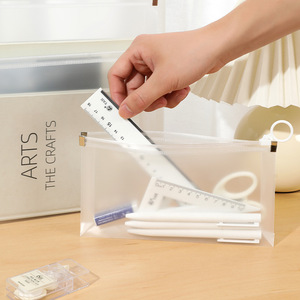 Transparent A4 Document Bag Waterproof Zipper Storage For School <b>Desk</b> Organization - Product Image 4