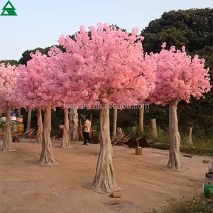 Fabrication de faux arbres de fleurs roses en plastique, arbre de fleurs de cerisier et de pêche artificielles pour décoration de mariage intérieure