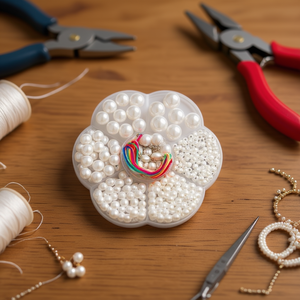 Set di Perle ILAN 10x10cm Bianco Perla per Creazione di Gioielli Artigianali - Product Image 2