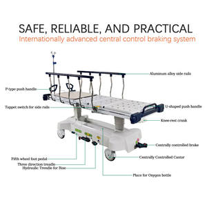 ORP-HPT03S रोगी एम्बुलेंस स्थानांतरण उपकरण स्ट्रेचर ट्रॉली ऑक्सीजन धारक हाइड्रोलिक चिकित्सा आपातकालीन गाड़ी के साथ - Product Image 2