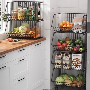 Carrello da <span class=keywords><strong>Cucina</strong></span> <span class=keywords><strong>Mobile</strong></span> MSH, Scaffale Porta Verdure per <span class=keywords><strong>Dispensa</strong></span> - Product Image 3