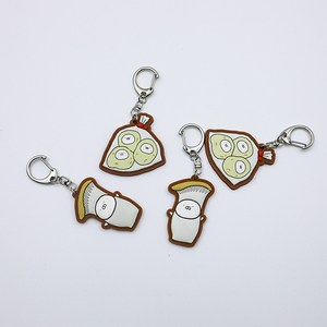 ผลิตพวงกุญแจยางซิลิโคน PVC แบบนิ่ม ลายการ์ตูนอนิเมะ IP อาหาร เห็ด เกี๊ยวซาลาเปา ตามสั่ง - Product Image 1