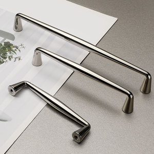 Zink legierung Long Strip Griffe Küchen schränke Pull Silver Möbel Türgriffe Schublade Knopf Möbel Hardware - Product Image 1