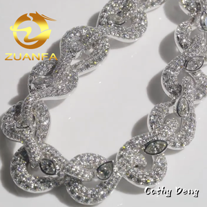 Colar de prata esterlina 925 personalizado com pingente de hip hop Moissanite, joia de moda com moissanite cubana e diamante com gelo para homens - Product Image 3