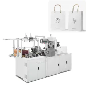 High Speed Automatic Kraft Paper Gift Bag Making Machine Rope Insert Machine For Paper Bag Handle Making Machine