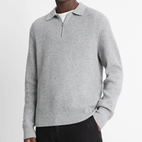 Polo à boutons personnalisé au design classique Pull en cachemire avec fermeture éclair pour hommes