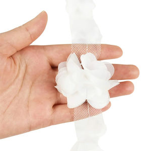 DIY kerajinan jahit perlengkapan bunga 3D sifon Cluster bunga renda gaun dekorasi renda kain Applique pemangkasan - Product Image 5