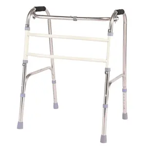 Factory supply elderly walker height adjustable foldable aluminum alloy and stainless steel walker for the disabled