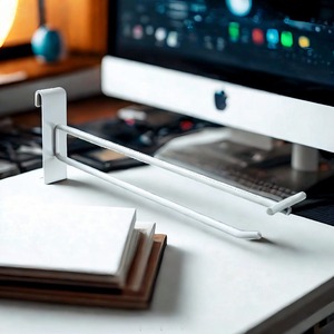 Crochet mural en fer de 5.8mm robuste sur support d'affichage à double fil - Product Image 5