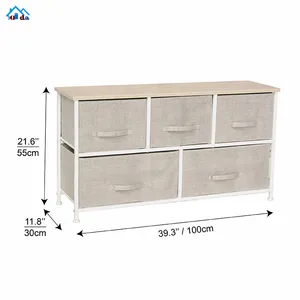 Metallrahmen 5 Schubladen Vlies Storage Organizer 5-lagige Kommode Schublade für Kleidung Schubladen