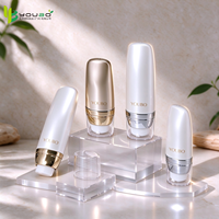 Flacon Pompe Airless Double Couche à Vide (15ml/30ml/50ml) pour Émulsion, Format Voyage, avec Bouchon à Vis, Portable
