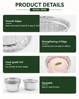Contenants en aluminium argenté jetables de qualité supérieure, ronds, de qualité alimentaire, 125 ml, fabriqués sur mesure en usine
