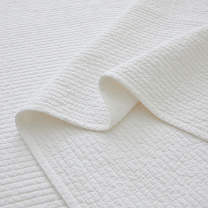 Set 3 pezzi Set copriletto <span class=keywords><strong>letto</strong></span> imbottito singolo doppio Set di federe minimaliste copriletto in cotone bianco grigio trapuntato - Product Image 3