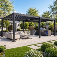 Pergola bioclimatique en aluminium à lames motorisées, toit ouvrant de luxe pour terrasse extérieure, auvent imperméable, gazebo électrique