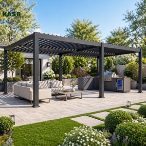 Pergola Bioclimatica di Lusso <span class=keywords><strong>in</strong></span> Alluminio con Tetto Motorizzato a Lamelle, Impermeabile, Elettrica, per Patio e Terrazza - Product Image 1