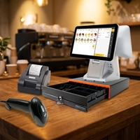 Système de point de vente (PDV) à double écran tactile de 15,6 pouces, conception personnalisée, ensemble complet avec imprimante de reçus pour caisse enregistreuse
