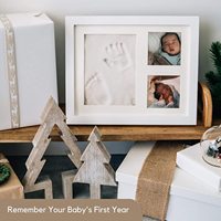Cadre photo en bois pour empreintes de mains et de pieds de bébé, souvenir de nouveau-né, cadeaux de baby shower pour maman