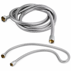 Tuyau de <span class=keywords><strong>douche</strong></span> en acier inoxydable à double verrouillage 1,5 m/2 m, <span class=keywords><strong>flexible</strong></span>, chromé, avec écrou en laiton massif, anti-torsion, anti-explosion - Product Image 4