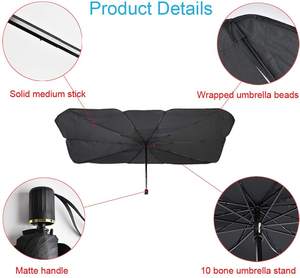 Bloqueador de calor para rayos UV, <span class=keywords><strong>Protector</strong></span> de visera plegable para coche, parasol de paraguas, cubierta para parabrisas - Product Image 6