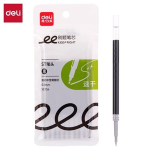 Deli <b>Pen</b> <b>Refill</b> Se154 0.5Mm St Tip Black Quick Dry For Student Writing Office Use - Product Image 1
