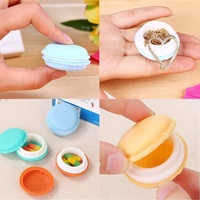 Conteneur cosmétique en plastique PP multicolores en forme de macaron, pots cadeaux pour le baume à lèvres