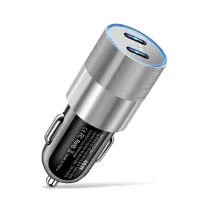 40w Dual Port Portable Electric Mini Dual Usb C Car Charger Qc 3.0 Fast Charging Adapter For Mobile Phone