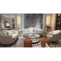 Ensemble de canapés sectionnels de luxe classique européen, meubles, style royal français, élégant, en bois, modulaire, en tissu velours, canapé de salon