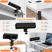 Stop Kontak Ekstensi USB-C 4 Port Pengisian Cepat dengan Kabel Ekstensi dan Penjepit Meja untuk Peralatan Listrik