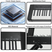 Beisite S-196 Portable Digital Electric Piano Keyboard 88 Keys Professional Musical Instrument with Built-In Speaker and Case