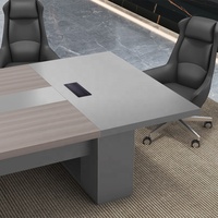 Table de réunion modulaire pour 6 à 20 personnes, bureau de conférence avec gestion des câbles pour espace de coworking