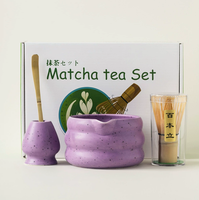 Koleksi Matcha dari Toko Teh dengan Chawan Keramik dan Chasen Bambu, Berbagai Desain Mangkuk dalam Pilihan Set 4, 5, 7, dan 8 Buah, Grosir
