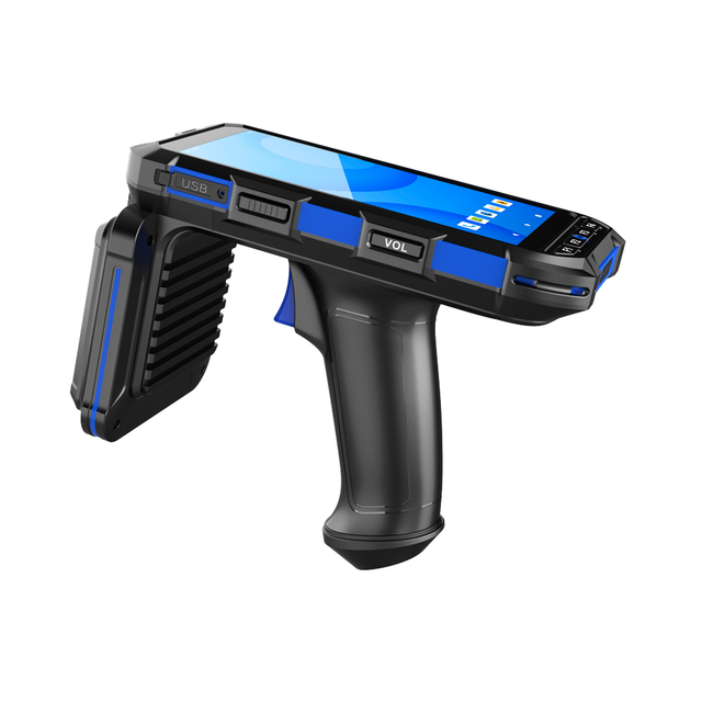 Vanch UHF RFID/NFC ISO 15693 Portable Animal Tag Reader 865~868MHz/902~928MHz/13.56MHz Microchip PVC Material Black Android 9.0