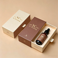 Boîte à tiroir en carton de luxe personnalisée pour flacon compte-gouttes d'huile essentielle 30 ml, emballage de soins de la peau, boîte pour huile à barbe et cheveux