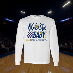 Camiseta de Manga Larga de la Final de la Conferencia Oriental 2025 de los Pacers Vroom Baby - Product Image 3
