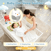 Caja de Música Colgante con Forma de Animal para Cama, Ayudante para Dormir Bebés, Máquina Portátil de Ruido Blanco para Guardería y Altavoz Nocturno de Cabecera