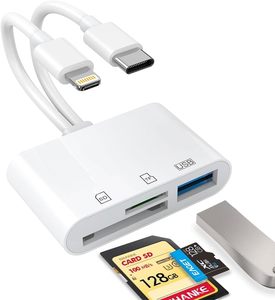 Lecteur de carte SD USB C pour iPhone/iPad, adaptateur de carte SD double port, lecteur de carte mémoire pour appareil photo, prend en charge SD/Micro SD/USB 3.0 - Product Image 1