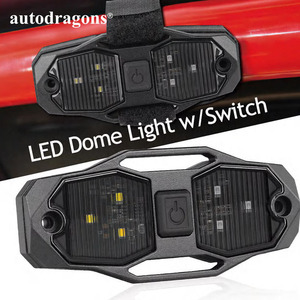 Boîtier en aluminium, lentille transparente 180 °   Lumière de dôme LED UTV blanche 6000k, lumière de dôme pour bus, UTE, cabine, fourgon, camping-car avec interrupteur, excavatrice, wagon - Product Image 3