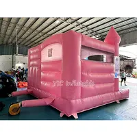 Château gonflable rose pastel de qualité commerciale pour enfants