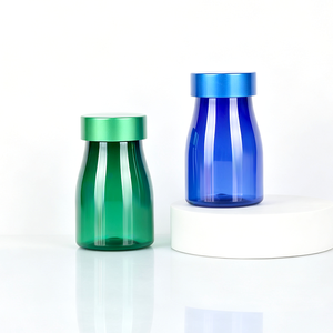 Flacon transparent en PET de qualité alimentaire 90 ml pour comprimés, bonbons gélifiés et produits au calcium, avec bouchon à clapet. - Product Image 4