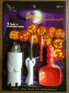 Ensemble complet et durable de 11 pièces pour la sculpture de citrouilles, comprenant des gabarits et des outils, parfait pour les activités de fête d'Halloween - Product Image 6