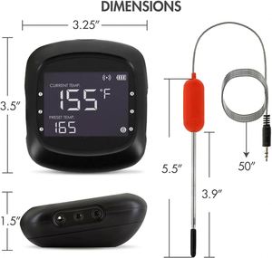 Termómetro Digital para Carne, Termómetro Inteligente Inalámbrico para Barbacoa Controlado por Aplicación con 6 Sondas de Acero Inoxidable, Pantalla LCD Grande - Product Image 5