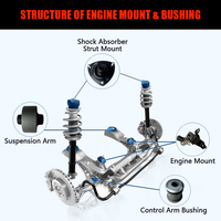 Bague de suspension en caoutchouc GDST pour bras de suspension arrière, amortisseur, pour Hyundai, Nissan, Toyota, Mitsubishi, Kia