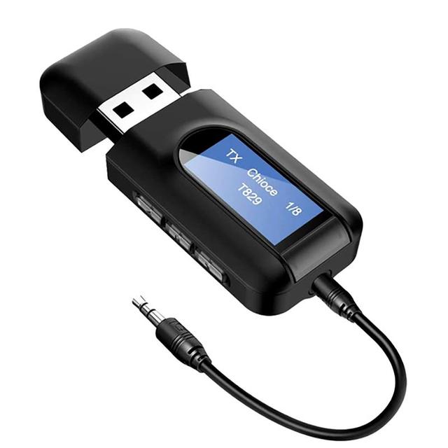 LCD Blue Tooth Adaptation Receiver 5.0 2 in 1 Wireless 3.5mm AUX Stereo Audio Receiver Video Blue Tooth Receiver and Transmitter