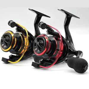 Moulinet de pêche à la traîne rouge doré pour la pêche au bar, lancer à longue <span class=keywords><strong>distance</strong></span>, pêche en mer - Product Image 1